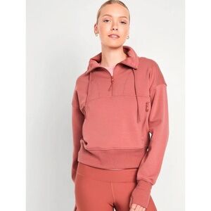 Old Navy Mauve Quarter-Zip Hoodie
